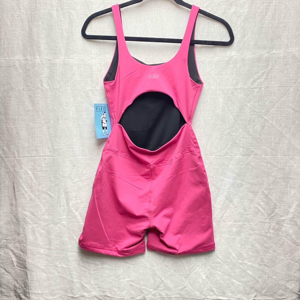 Fleo Bodysuit Small Pink Activewear Singlet One Piece Weightlifting NEW - Picture 4 of 15